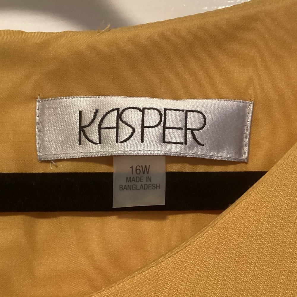 Kasper Mustard Yellow Stylish Dress, 14W - Picture 2 of 7